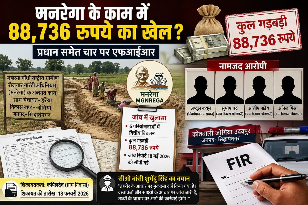 मनरेगा के काम में 88,736 रुपये का खेल, प्रधान समेत चार पर एफआईआर