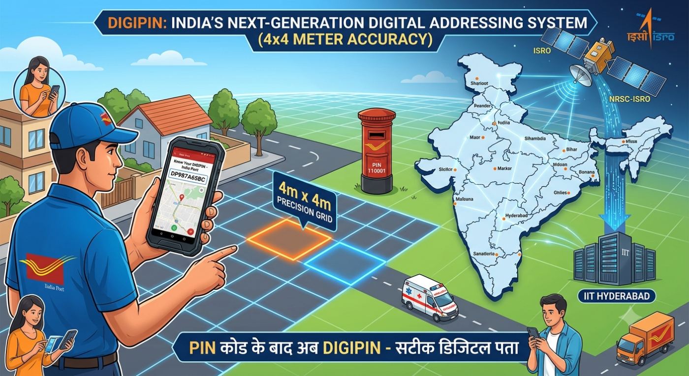 PIN कोड के बाद अब DIGIPIN: 4×4 मीटर तक सटीक डिजिटल पता देगा नया सिस्टम