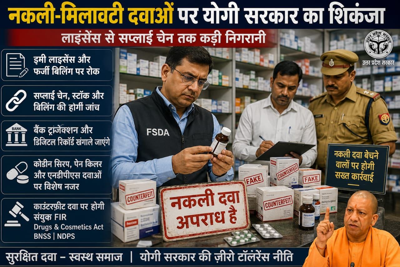 नकली दवाओं पर योगी सरकार सख्त, सप्लाई चेन तक होगी निगरानी