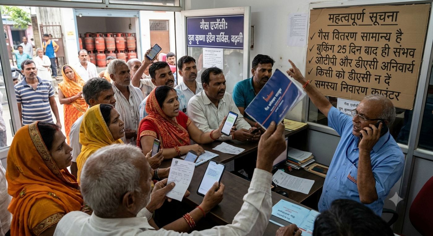 बढ़नी में गैस वितरण व्यवस्था पर उठे सवाल, ‘व्यवस्था सामान्य’ के दावे के बीच उपभोक्ताओं की बढ़ी परेशानी